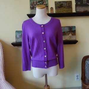 Kate Spade Purple Diamond / Jewel Button Cardigan